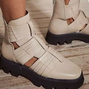 Free People Hydra Huarache
Lugged Edgy Moto Zip Boots size 8 NWOB